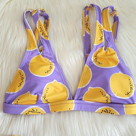 Juicy Lemons Triangle Cut Out Bikini Set Swimsuit - Picture 7 of 8